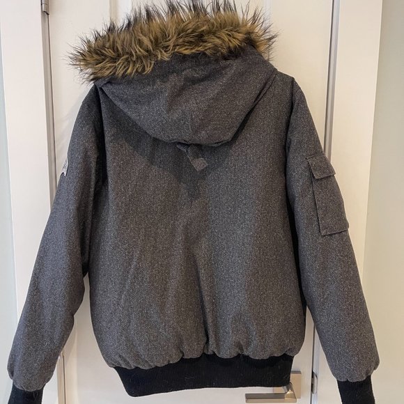 Grey Duck Down Parka Winter Jacket from Roots Beaver Canoe - Picture 3 of 7